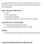 Lululemon Long Cotton Crewneck Tank Top size XS in water drop Photo 2