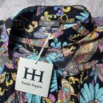 Haute Hippie  Top Medium Smocked Boho Bell Sleeve Tie‎ Cropped Festival Artsy NEW Photo 4