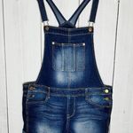 No Boundaries  Short Jeans Overalls Stretch Denim Size L (11-13) Cuffed Photo 0