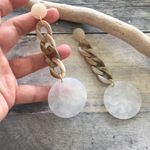 Long Acrylic disk and chain link earrings Photo 2