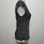 Style & Co . Y2K 12P Silk Top V-Neck Black Print Front Flutter Sleeve Blouse Photo 3