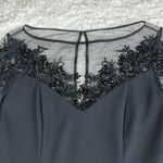 Monique Lhuillier  **NEW** Black Beaded Cocktail Dress, 3/4 Sleeves, Size 6 Photo 2