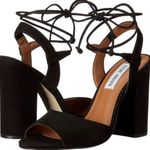 Steve Madden Serrina Black Leather Lace-Up Heels size 5.5 Photo 3