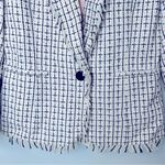 Classiques Entier  Nordstrom Jacket Blazer Pink Tweed Fringe Size 10 Photo 4