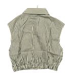 We Wore What NWT  Cropped Sleeveless Popover Shirt Small Antique White Grey Stripe Photo 10