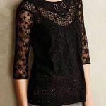 Fleur Wood Lace Tunic Blouse Black Eyelet Small Whimsigoth Dark Academia Fall Photo 0