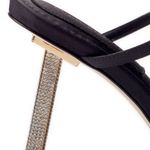 Good American  Kickstand Embellished Heels Black Main Satin Neoprene Gold Heel 5 Photo 5