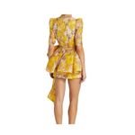 Zimmermann  High Tide Peplum Mini Dress Yellow Floral Size 1 Photo 3