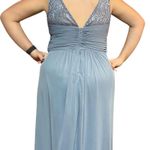Grey, blue maxi formal dress with lace top Size 14 Photo 3