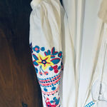 Solitaire  Embroidered floral  Boho peasant Blouse Size Large Photo 5