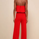 Lulus  Red Strapless Jumpsuit Photo 1