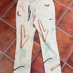 Anthropologie x Moglea Multicolor Abstract High Rise Slim Straight Jeans Size 32 Photo 5