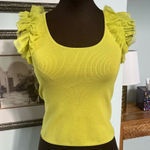 Bailey 44 Women’s Chartreuse Ruffled Tulle Sleeveless Top Size XS NEW Colorful Photo 0