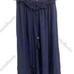 Ocean Drive  Beach Pants Ladies Sz Small Blue w/mirrored Detailing Fringe Photo 1