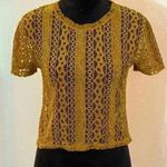 ZARA  Trafaluc Mustard Lace Tee Photo 0