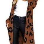 Angashion Leopard black & brown loose fit long outerwear sweater Photo 1