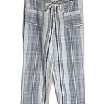 Sundance Pants Womens Small White Blue Striped Cotton Drawstring Pockets Boho Photo 0