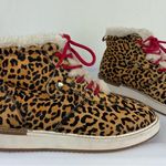 Hush Puppies  Sz 8.5 Calf Hair High Top Sneakers Faux Fur Trim Photo 4