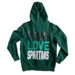 MICHIGAN STATE UNIVERSITY COLLEGE BLING HOODIE JACKET Green Size M Photo 0