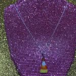 Boutique Candy Corn Halloween Necklace Bedazzled Bead Y2K Jewelry Spooky Creepy goth Emo Photo 5