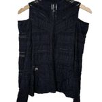 Cinq à Sept Cinq a cept black romantic lace cold shoulder turtle neck long sleeve top size small Photo 0