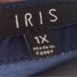 Iris  Blue and yellow Blouse with Flutter Sleeves and Mandarin Collar Photo 4