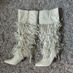 Lulus Shaniaa Bone Fringe Pointed-Toe Knee High Boots Photo 1