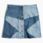 NWOT Madewell Pieced Jean Skirt / 28 / SERGE WASH G5929 Size M Photo 0