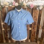 Levi's Levi’s top standard woman’s blue western button down collared shirt Sz Medium Photo 26