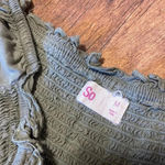 SO Olive Green Smocked Romper / Medium Photo 2