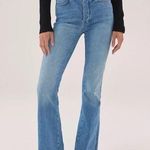 Pilcro Anthropologie Icon Flare Button Fly Jeans Medium Blue light wash denim Photo 0