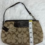 Coach Brown Signature Canvas Mini Purse Wristlet w/ Card Slots Photo 7