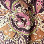 Soft Surroundings Suede Multicolored Long Sleeves Lined Tapestry Jacket Medium Photo 9