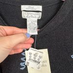 Christopher & Banks  Sweater NWT Vintage Floral Embroidered Cardigan Black Photo 3