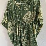 NaPua Swim Coverup Womens Small Green Cream Palm Beach Resort Quiet Luxury Photo 0