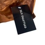 Worthington NWT  Silk Shantung Button Down Womens 20W Brown Glam Corpcore Career Photo 5