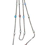 Women's Unbranded One Size Gold Chain Necklace with Light Blue & Pink Beads Photo 1