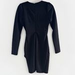 Lulus Classy Gal Forest Black Long Sleeve Faux Wrap Bodycon Mini Dress XS Photo 8