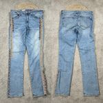 Pilcro  Women’s The Slim Boyfriend Mid Rise Relaxed Jeans Side-Leg Embroidery 30T Photo 2