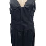 Tiger Mist  Taos Maxi Slip Dress Satin Corset Lace Neck Black Size Large Photo 5