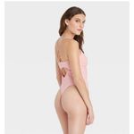 Colsie Women's Balletcore Pink Thong Bodysuit Photo 3