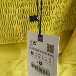 ZARA  Jacquard Yellow Bandanna Smocked Satin Top Sz Medium NWT Photo 3