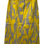 Boden Women's‎ Yellow & Gray Cotton Lined Slit Pencil Skirt Size 6L Classic City Photo 0