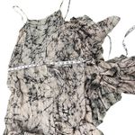 Designer Boutique One Shoulder Drape Crepe Floral Mini Dress Small Tan Size 4 Photo 5