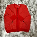 CAbi  Orange Knit Zip Up Cardigan Sweater Women’s Sz M 3/4 Sleeve Cozy Warm Sweet Photo 7