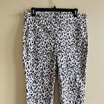 NYDJ Pull-On Denim Animal Print Skinny Ankle Jeans In Sateen With Slit Size 6 Photo 3