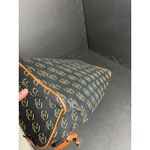 Dooney & Bourke Y2K  Black Brown Monogram Handbag Purse Leather Canvas‎ Photo 5