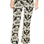 Amuse Society Black Fox Pant β Stretch Flare Jacquard Brocade Floral Knit Small Photo 0