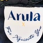 Arula Black & Gold Floral Appliqué Sequin Shimmer Sleeveless Maxi Dress. Photo 7