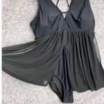 Beachsissi XL Black Swim Dress One Piece Plus Size Mesh Overlay Swimsuit NWT Photo 1